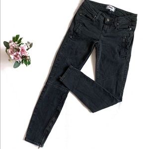 PAIGE dark gray cargo skinny jeans